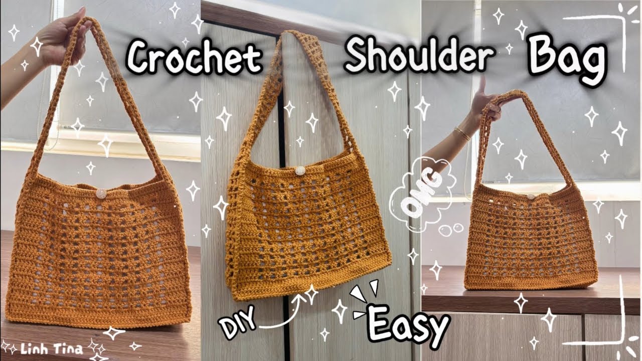 Easy Crochet Shoulder Bag | Beginner Friendly | Step by Step Crochet Tutorial Mesh Bag