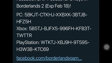 borderlands 2 shift codes 5 golden keys February  1 2019