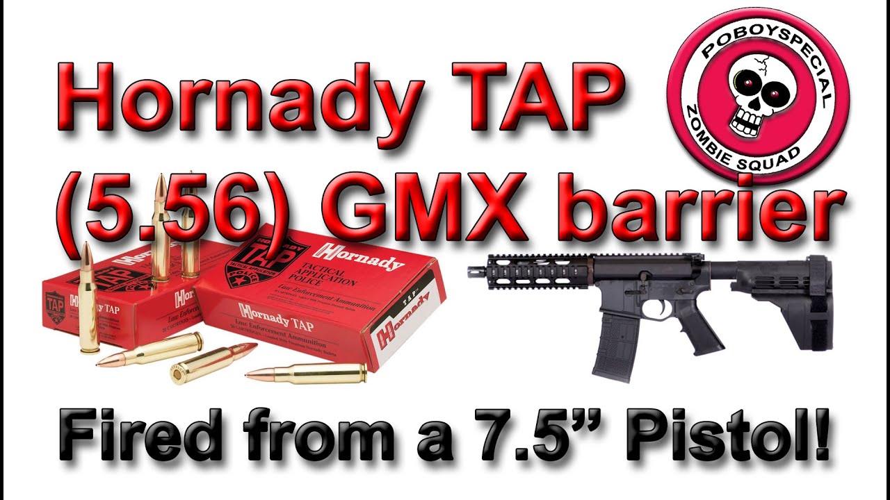 Hornady TAP 5.56 (OTM) 55g from 7.5 inch barrel YouTube