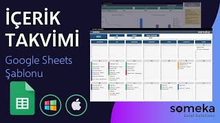 İçerik Takvimi Google Sheets Şablonu Sosyal Medya İçerik Planlama