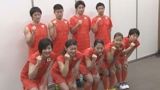 新ユニホームで金目指す バドのリオ五輪代表の壮行会