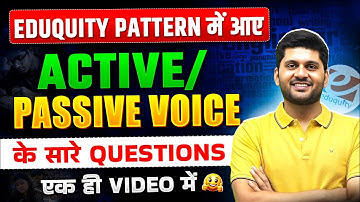Active passive voice|voice eduquity pattern|voice latest pattern|voice ssc cgl 2025|voice questions