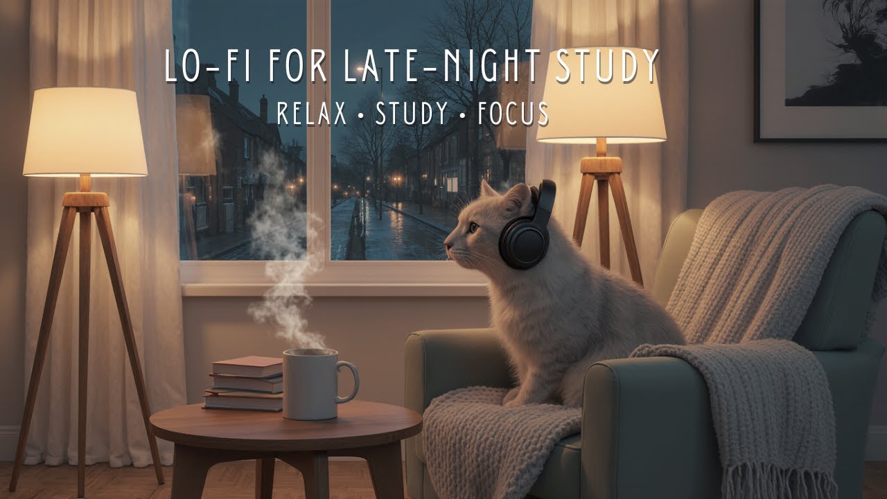 Cozy Living Room Lo-Fi ☕ Rainy UK Night Beats to Relax | Study | Focus