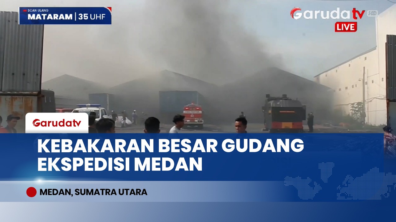 MEDAN MEMBARA! Gudang Ekspedisi di Jalan Jati Terbakar Hebat, Diduga ...