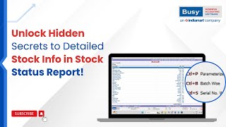 Access Second level details in Stock Status Report (English) | BUSY