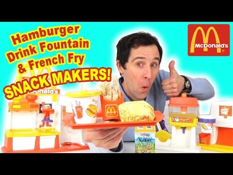 McDonald S Hamburger Drink Foutain French Fry Happy Meal Snack Maker Playset 1993 Démo Jo 