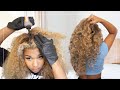 How I Touch Up My Roots And Highlight My Blonde Curly Hair | Easy &amp; Low Maintenance NO BRASS!