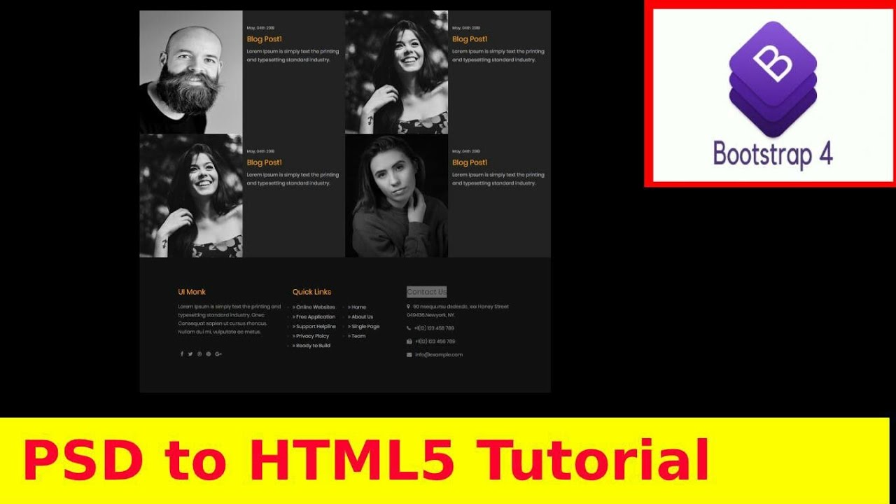 PSD to Bootstrap 4 (Project 4) - YouTube