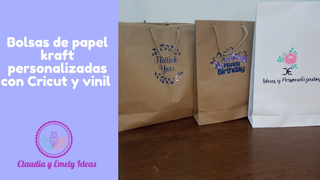 Cómo hacer Bolsas de Papel Kraft Personalizadas con Vinil y Cricut | Kraft  Paper Bags - YouTube