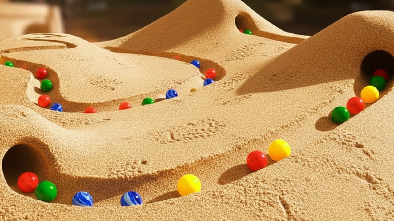 Marble Run Race ASMR 1000 Marbles Rain Gutter VS Mega Volcano ASMR Amakandu