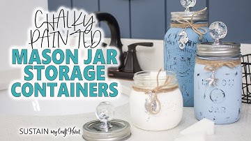 Pretty Beach Themed Painted Mason Jars Containers Decor and Gift Idea!