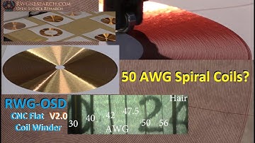 50 AWG Spiral Coils?  Sprial Coil Overview.  V2.0 CNC Flat Coil Winder. RWG-OSD