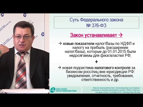Фрагмент лекции А.В. Брызгалина «Новое в законодательстве о контролируемых иностранных компаниях»
