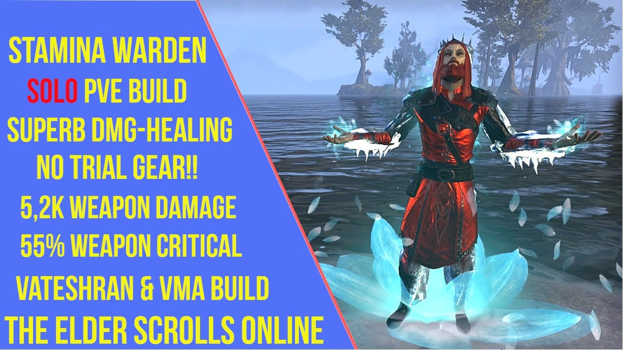 ESO Stamina Warden Solo PVE Build Firesong Vateshran VMA Build 