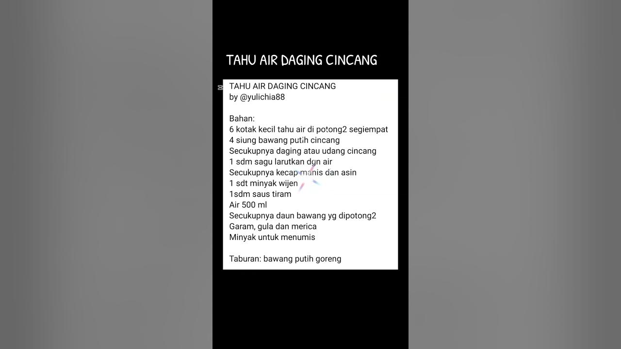 Resep TAHU AIR DAGING CINCANG #food #kuliner #resep Resep TAHU AIR DAGING CINCANG #food #kuliner #resep