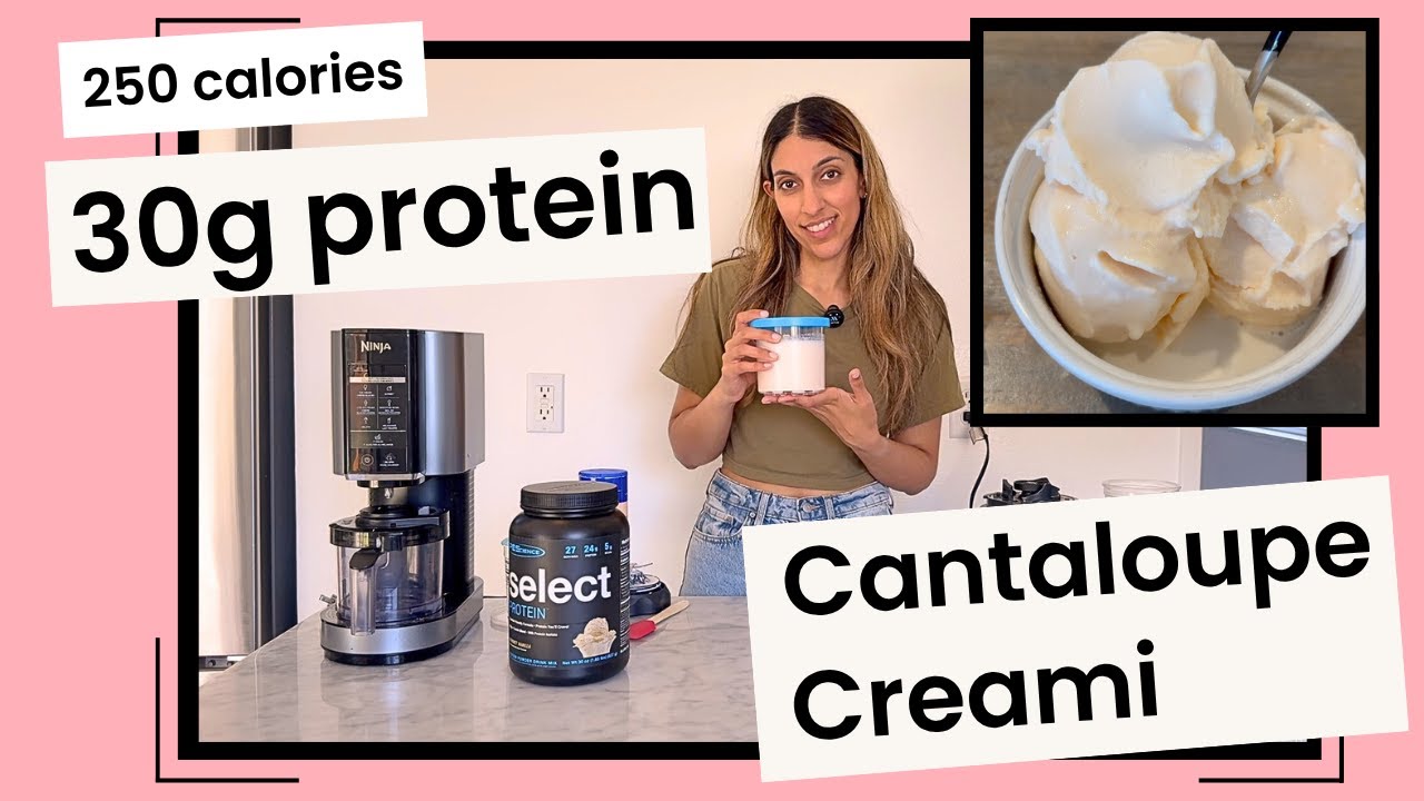 High-Protein Cantaloupe Frozen Yogurt | Ninja Creami Recipe (30g Protein!)