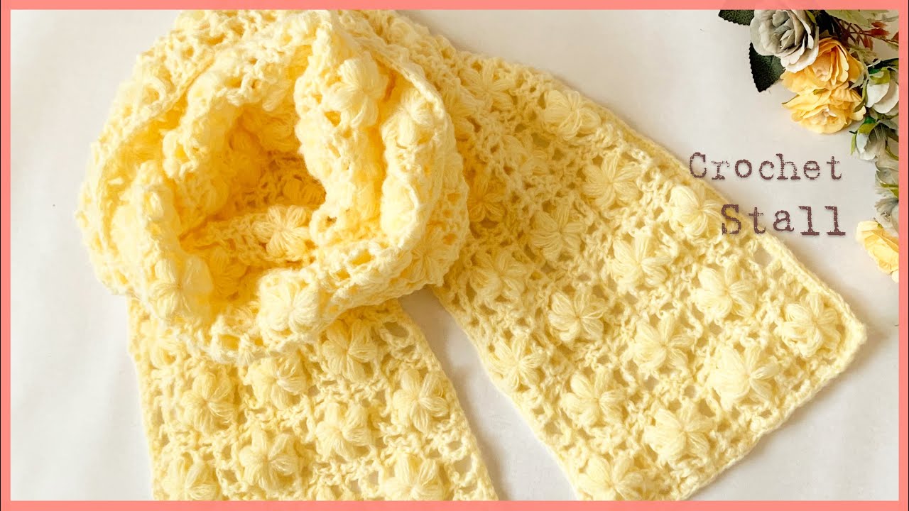 Do not count the stitches] Brighten your face 🌸 Large stole knit