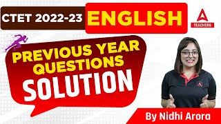 CTET 2022 | CTET English Pedagogy | Previous Year Question Solution | By Nidhi Arora