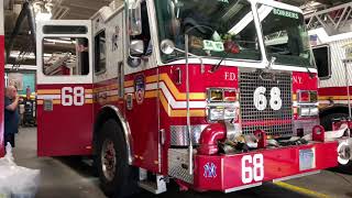 *TWO PERSPECTIVES* FDNY Engine 68 Responding out The Firehouse with Rumbler.