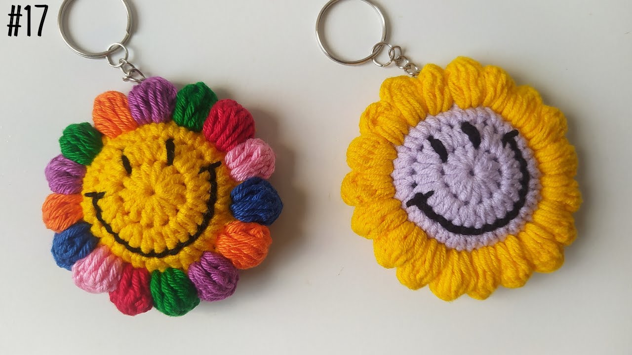 Como fazer chaveiro de crochê fácil - Flor Smile