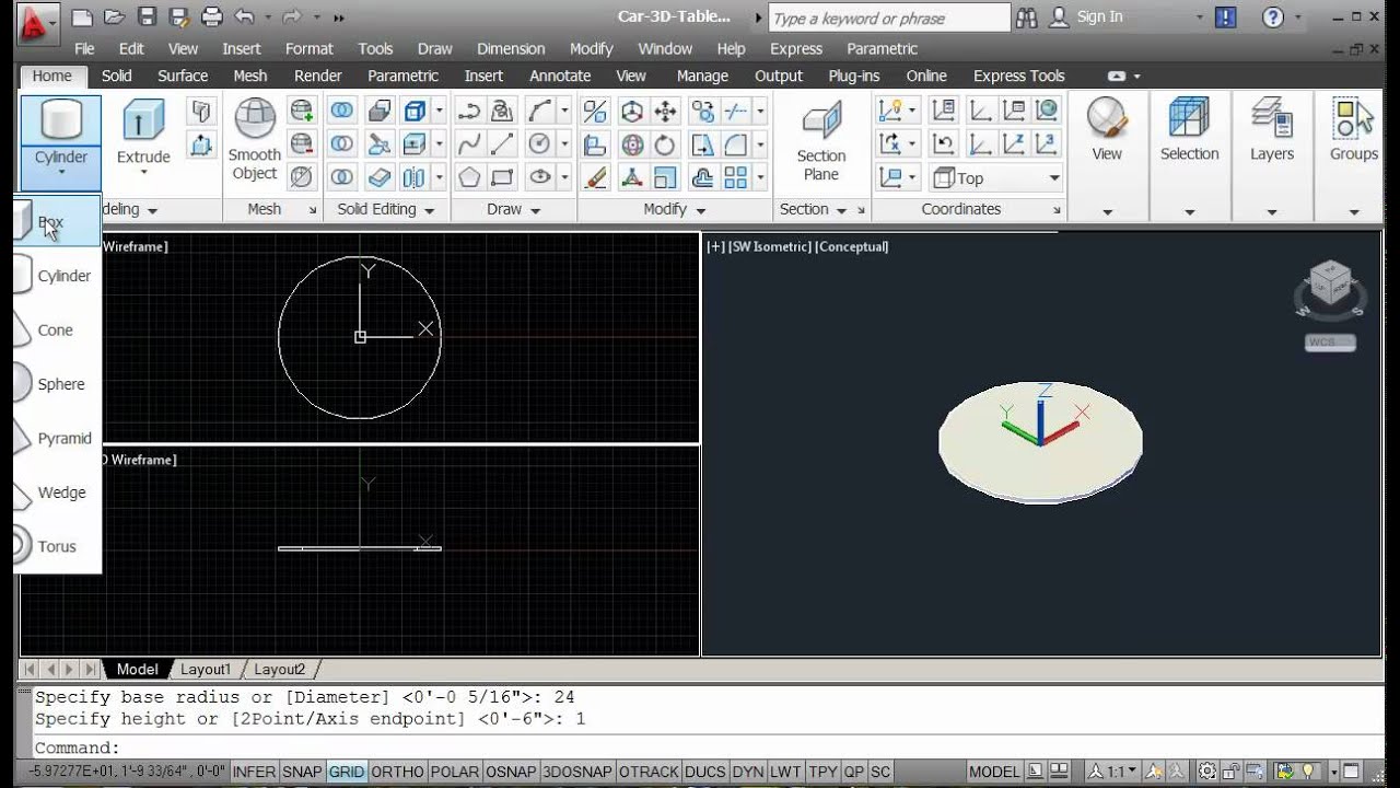 AutoCAD-Ex-02-3D-Table.mp4 - YouTube