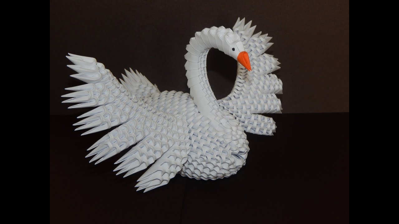 How to make 3d origami Swan 7 part1 YouTube