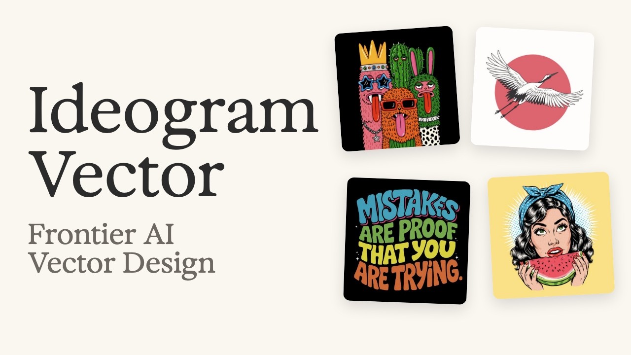 Ideogram's 96-second launch video on YouTube, 'Introducing Ideogram Vector: Frontier AI Vector Design'