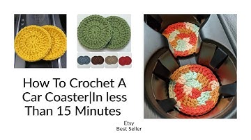 Crochet a Car Coaster FAST! Simple Pattern You Can Make in Minutes