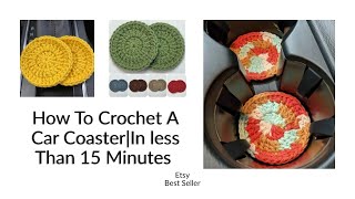 Crochet a Car Coaster FAST! Simple Pattern You Can Make in Minutes