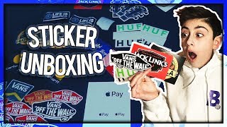 UNBOXING FREE STICKERS! (WITH LINKS) | Zane Burko