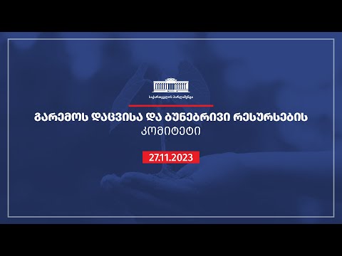 გარემოს დაცვისა და ბუნებრივი რესურსების კომიტეტის სხდომა - 27.11.2023