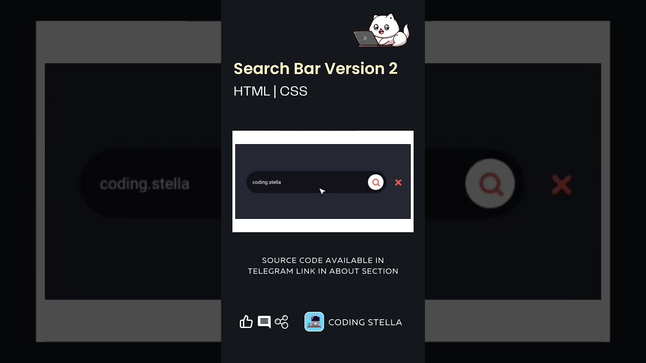 Search Bar Version 2 | HTML CSS 🥳 #shorts #html #css