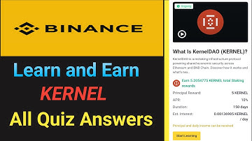 Binance Kernel Quiz Answers || Binance Learn and Quiz Answers || Binance All Quiz Answers Today