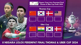 Daftar Negara Yang Dipastikan Lolos Perempat Final Thomas & Uber Cup 2024 #thomasubercup2024