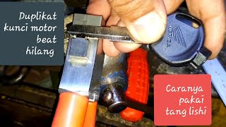 How to duplicate a lost Beat motorbike key without dismantling it using Lishi pliers