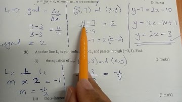 KCSE 2019 - EQUATION OF A LINE - 10 MARKS