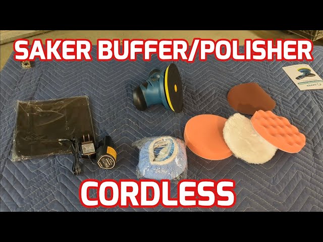 Saker Cordless Car Buffer Polisher - 6 Inch Portable Polishing Machine Kit  for Car Detailing, Extra 10 PCS Attachments(1PCS 12V 2000mAh Battery)