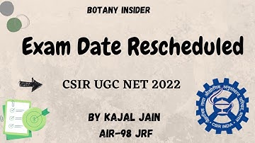 Exam Date Rescheduled | Latest Notice | CSIR NET 2022 | CSIR HRDG