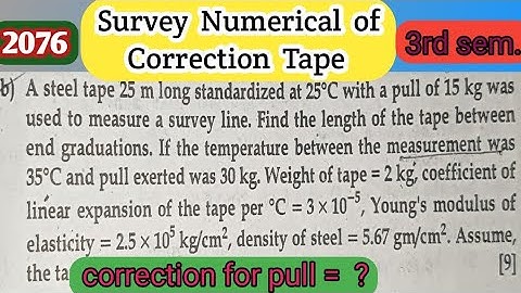 Survey Numerical from Linear Measurement ||Correction for pull ||3rd semester#ctevt #survey