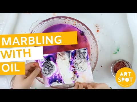 Easy Printmaking for Kids: Marbling with Oil