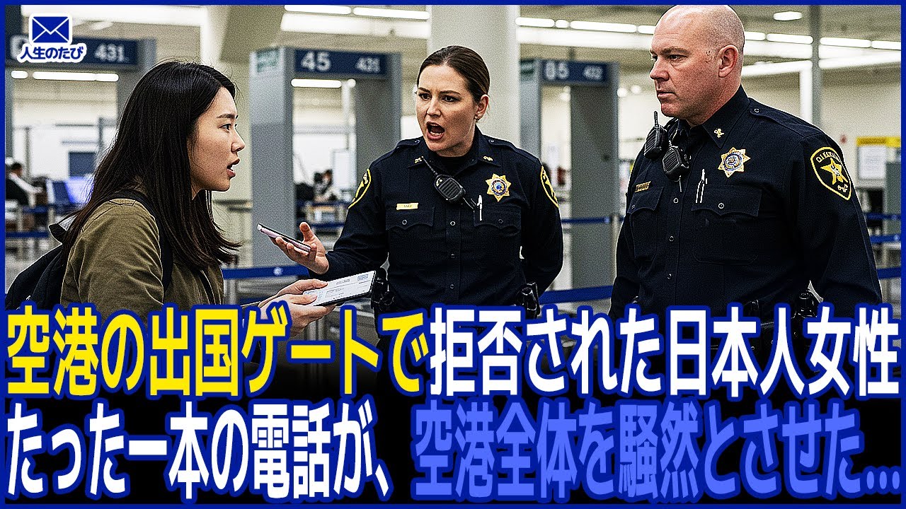 Outline Video 空港の出国ゲートで拒否された日本人女性、たった一本の電話が空港全体を騒然とさせた…