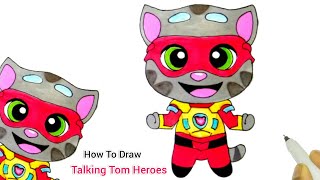 Talking Tom Heroes /Talking Tom Hero Dash | How To Draw Talking Tom Heroes| Cartooning Cute Drawings