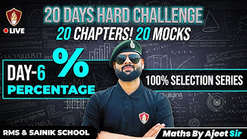 RMS School Entrance Exam & Sainik School | Math Class 6 | Percentage | Mock Questions