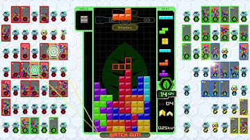 my tetris line clear sends 7 lines in tetris 99 teams!!!