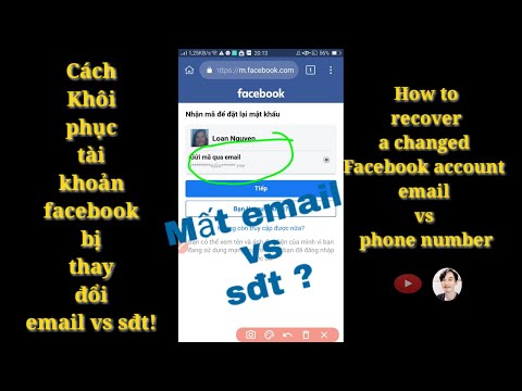 Khôi phục tài khoản facebook bị thay đổi email vs sđt ! | minh kiet tg