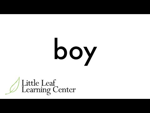 "boy" sight words made easy