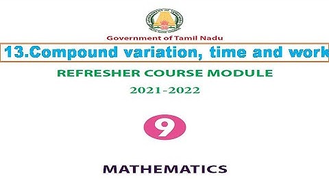 9th maths refresher module with answer unit 13 Compound variation time and work Answer englishMedium