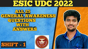 ESIC UDC 2022 | All 25 GA Questions asked in Exam | Shift - 1 | Learn with Raja