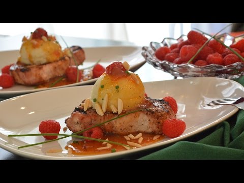 Peach Melba Pork Chops