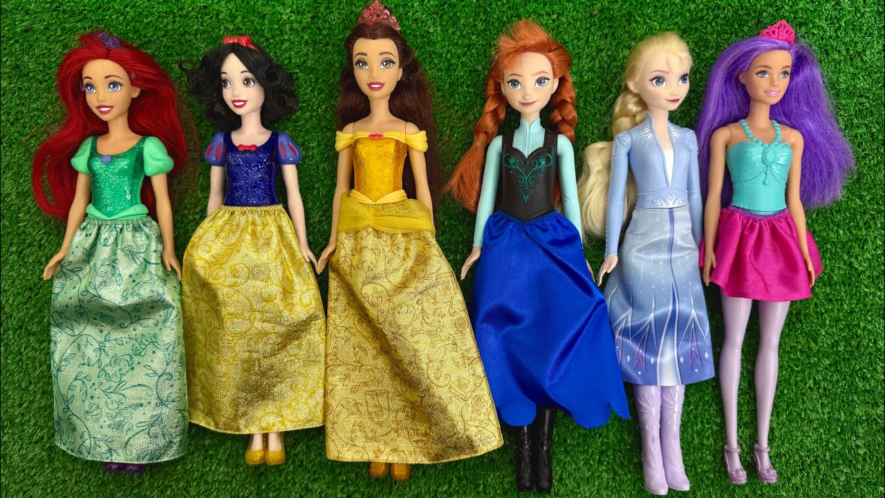Disney Princess Doll Makeover ~ DIY Miniature Ideas for Barbie - Wig, Dress, Faceup, andMore! DIY